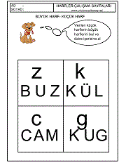 okuma yazmaya geçiş çalışmaları büyük küçük harf